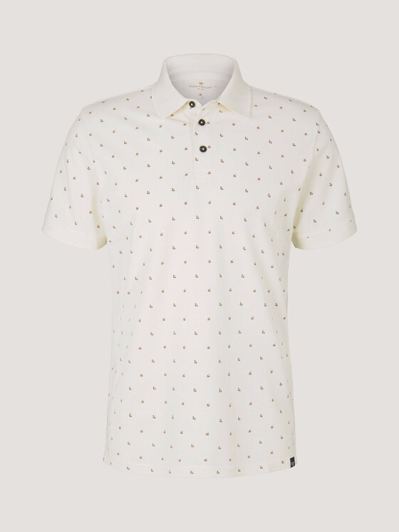 Gemustertes Poloshirt - Männer - off white scattered design Gemustertes Poloshirt - Männer - off white scattered design - 7 - TOM TAILOR