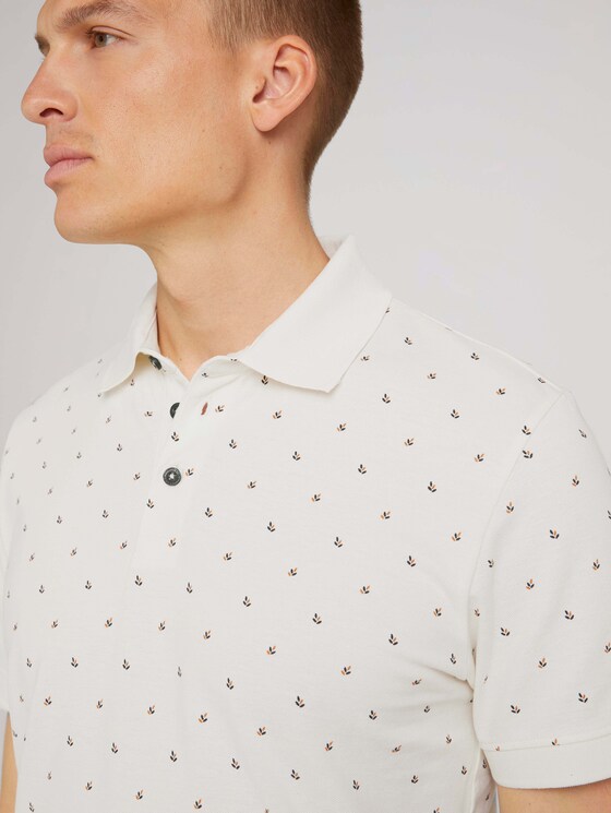 Gemustertes Poloshirt - Männer - off white scattered design Gemustertes Poloshirt - Männer - off white scattered design - 9 - TOM TAILOR