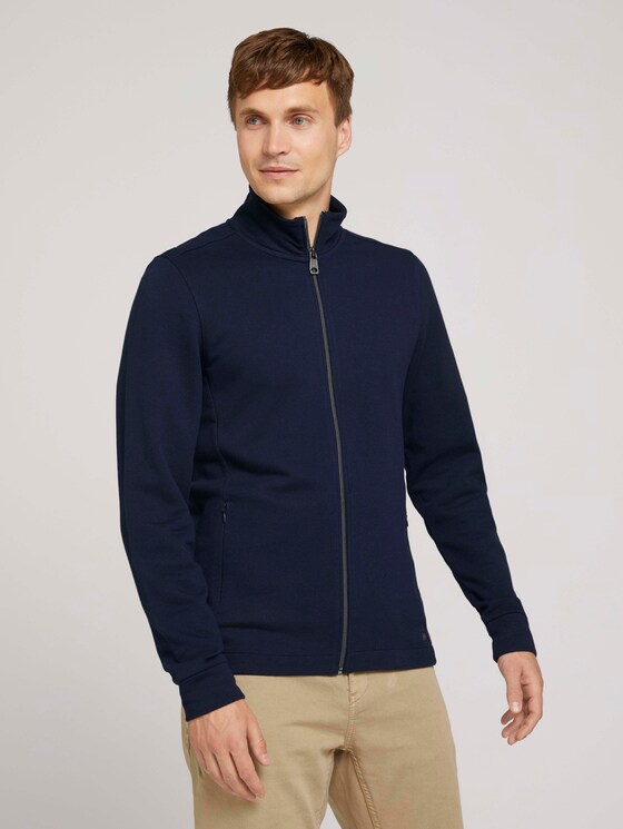 basic sweatvest met opstaande kraag - Mannen - Sky Captain Blue basic sweatvest met opstaande kraag - Mannen - Sky Captain Blue - 1 - TOM TAILOR