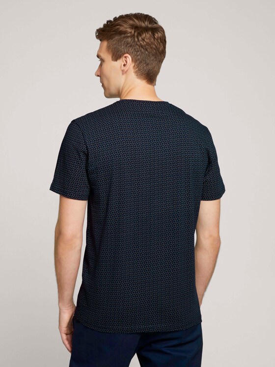 patterned t-shirt - Men - navy olive irregular design patterned t-shirt - Men - navy olive irregular design - 2 - TOM TAILOR