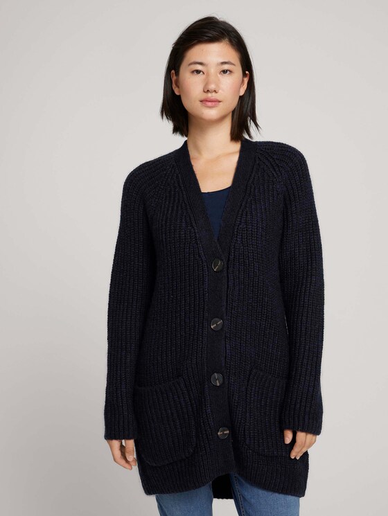 Long cardigan with pockets - Women - Sky Captain Blue Long cardigan with pockets - Women - Sky Captain Blue - 1 - TOM TAILOR