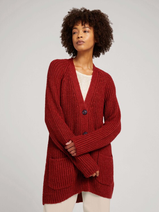 Lang vest met zakken - Vrouwen - dark maroon red Lang vest met zakken - Vrouwen - dark maroon red - 5 - TOM TAILOR