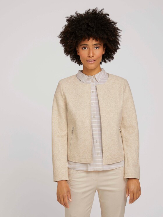 Blazer met ritszakken - Vrouwen - desert sand melange Blazer met ritszakken - Vrouwen - desert sand melange - 1 - TOM TAILOR
