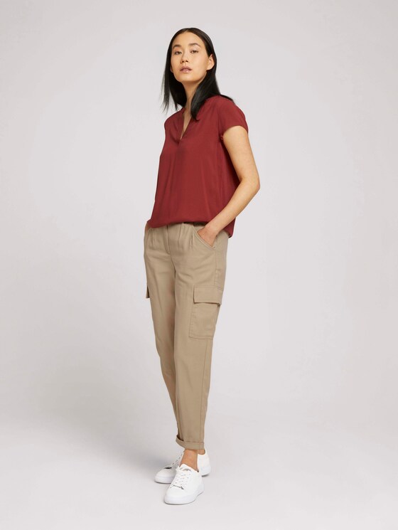 Blouse met korte mouwen - Vrouwen - dark maroon red Blouse met korte mouwen - Vrouwen - dark maroon red - 3 - TOM TAILOR