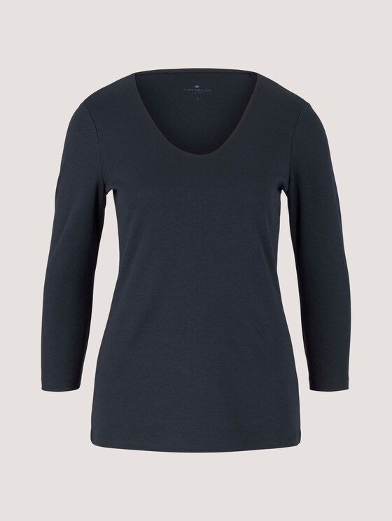 Basic Shirt mit TENCEL™ Modal - Frauen - Sky Captain Blue Basic Shirt mit TENCEL™ Modal - Frauen - Sky Captain Blue - 7 - TOM TAILOR