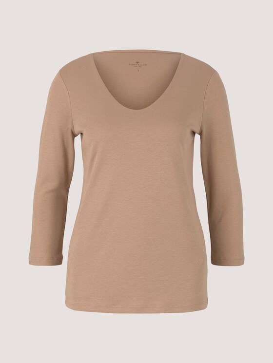 Basic-shirt 3/4 mouw met TENCEL™ Modal - Vrouwen - french clay beige Basic-shirt 3/4 mouw met TENCEL™ Modal - Vrouwen - french clay beige - 7 - TOM TAILOR