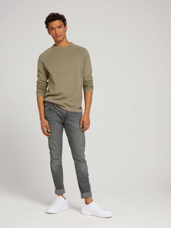 shirt met lange mouwen in gemêleerde look - Mannen - soft pale khaki melange shirt met lange mouwen in gemêleerde look - Mannen - soft pale khaki melange - 3 - TOM TAILOR Denim