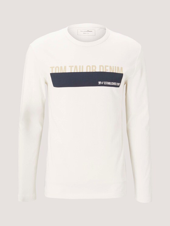 Langarmshirt mit Print - Männer - Soft Light Beige Langarmshirt mit Print - Männer - Soft Light Beige - 7 - TOM TAILOR Denim