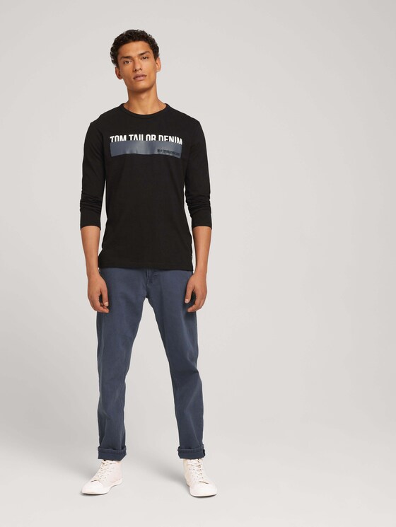 Long-sleeved shirt with a print - Men - Black Long-sleeved shirt with a print - Men - Black - 3 - TOM TAILOR Denim