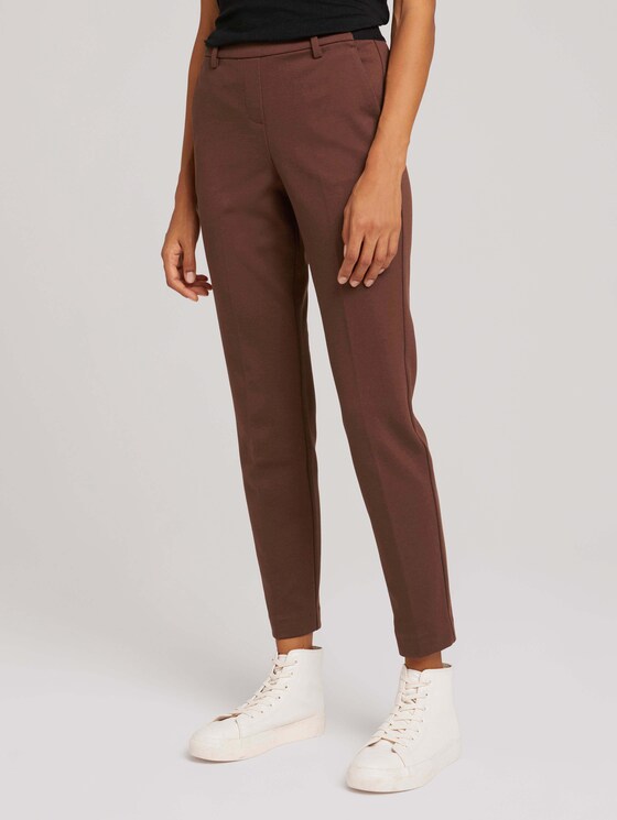 Mia Slim-broek met plooien - Vrouwen - earth brown Mia Slim-broek met plooien - Vrouwen - earth brown - 1 - TOM TAILOR