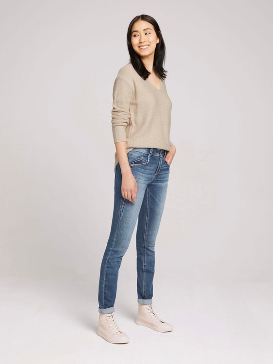 Alexa Skinny Jeans met REPREVE - Vrouwen - Used Light Stone Blue Denim - 3 - TOM TAILOR