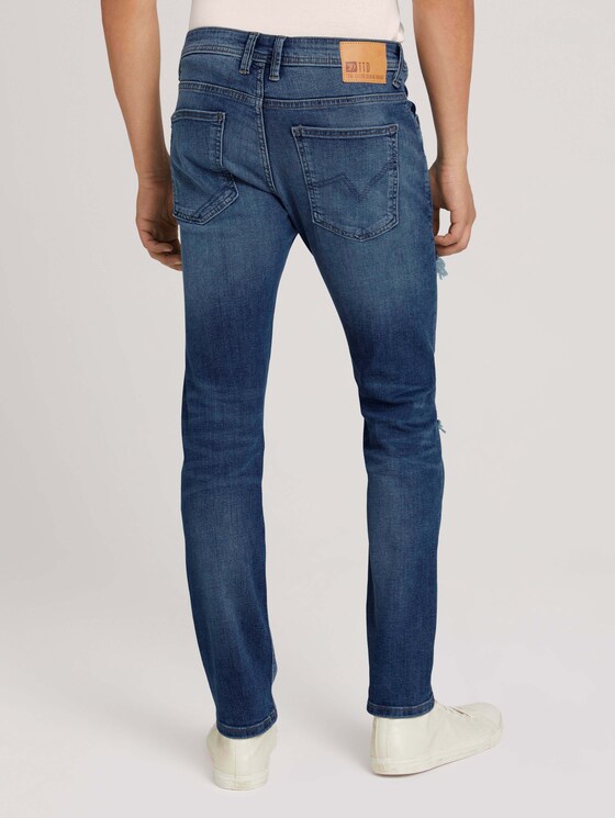 Slim Piers-jeans met biologisch katoen - Mannen - Destroyed Mid Stone Blue Denim Slim Piers-jeans met biologisch katoen - Mannen - Destroyed Mid Stone Blue Denim - 2 - TOM TAILOR Denim