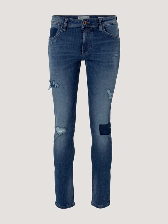 Slim Piers-jeans met biologisch katoen - Mannen - Destroyed Mid Stone Blue Denim Slim Piers-jeans met biologisch katoen - Mannen - Destroyed Mid Stone Blue Denim - 7 - TOM TAILOR Denim