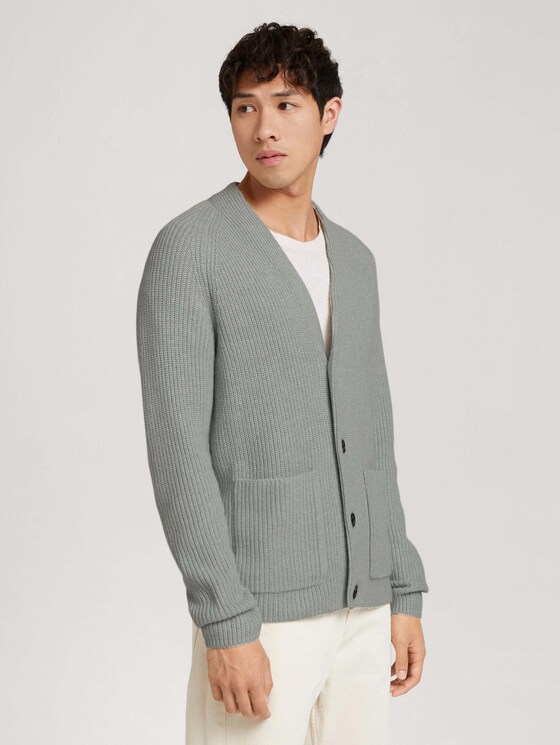 Cardigan mit Taschen - Männer - bluish mint melange Cardigan mit Taschen - Männer - bluish mint melange - 1 - TOM TAILOR Denim