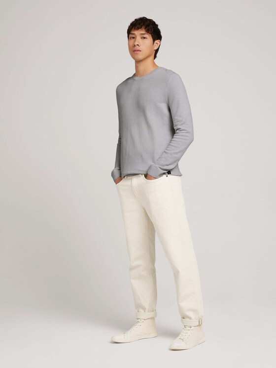 strukturierter Pullover - Männer - off white grey mouline strukturierter Pullover - Männer - off white grey mouline - 3 - TOM TAILOR Denim