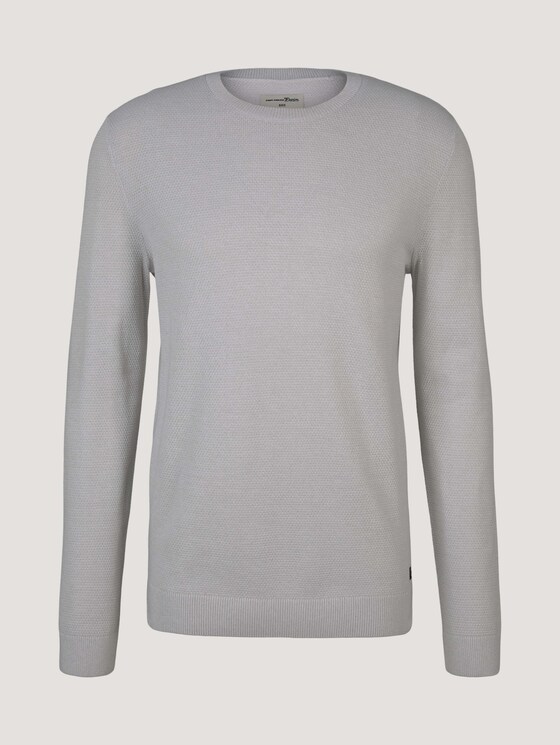 strukturierter Pullover - Männer - off white grey mouline strukturierter Pullover - Männer - off white grey mouline - 7 - TOM TAILOR Denim