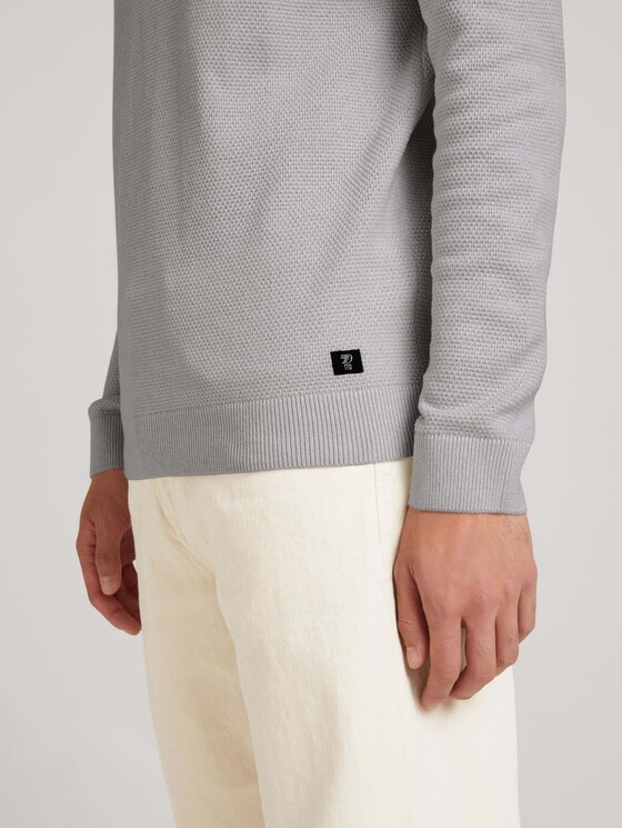 strukturierter Pullover - Männer - off white grey mouline strukturierter Pullover - Männer - off white grey mouline - 9 - TOM TAILOR Denim