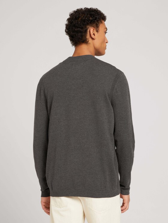 Stehkragenpullover aus nachhaltigem TENCEL™ - Männer - Black Grey Melange Stehkragenpullover aus nachhaltigem TENCEL™ - Männer - Black Grey Melange - 2 - TOM TAILOR Denim