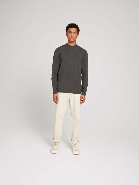 Stehkragenpullover aus nachhaltigem TENCEL™ - Männer - Black Grey Melange Stehkragenpullover aus nachhaltigem TENCEL™ - Männer - Black Grey Melange - 3 - TOM TAILOR Denim