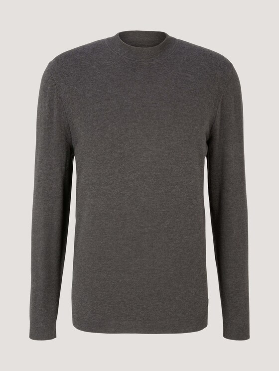 Stehkragenpullover aus nachhaltigem TENCEL™ - Männer - Black Grey Melange Stehkragenpullover aus nachhaltigem TENCEL™ - Männer - Black Grey Melange - 7 - TOM TAILOR Denim