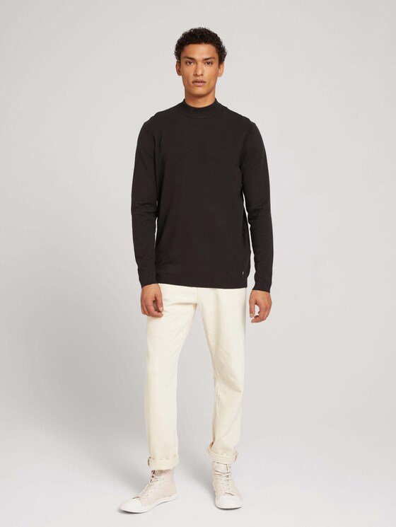 Stehkragenpullover aus nachhaltigem TENCEL™ - Männer - Black Stehkragenpullover aus nachhaltigem TENCEL™ - Männer - Black - 3 - TOM TAILOR Denim