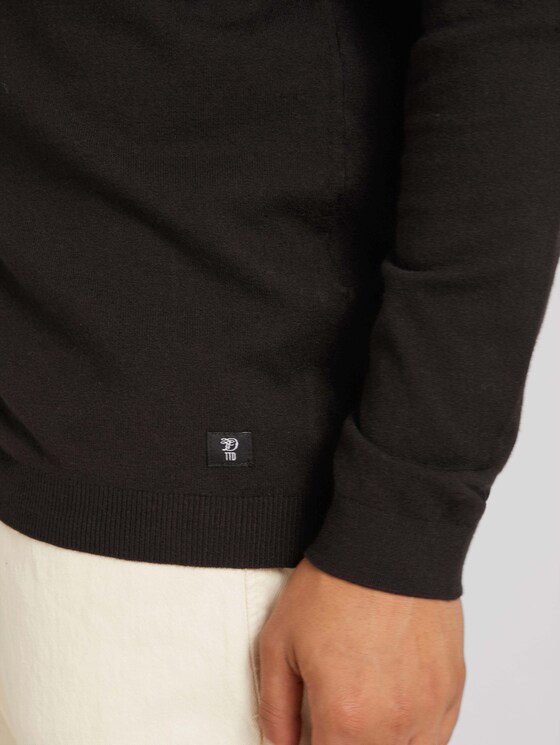 Stehkragenpullover aus nachhaltigem TENCEL™ - Männer - Black Stehkragenpullover aus nachhaltigem TENCEL™ - Männer - Black - 9 - TOM TAILOR Denim