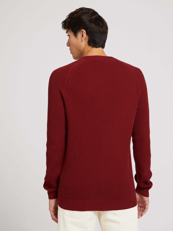 Strickpullover aus nachhaltiger Baumwolle - Männer - burned cordovan red Strickpullover aus nachhaltiger Baumwolle - Männer - burned cordovan red - 2 - TOM TAILOR Denim