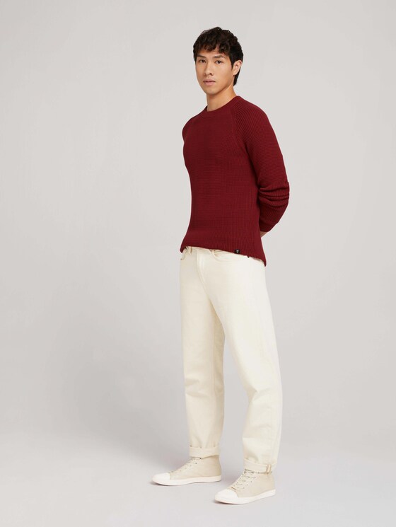 Strickpullover aus nachhaltiger Baumwolle - Männer - burned cordovan red Strickpullover aus nachhaltiger Baumwolle - Männer - burned cordovan red - 3 - TOM TAILOR Denim