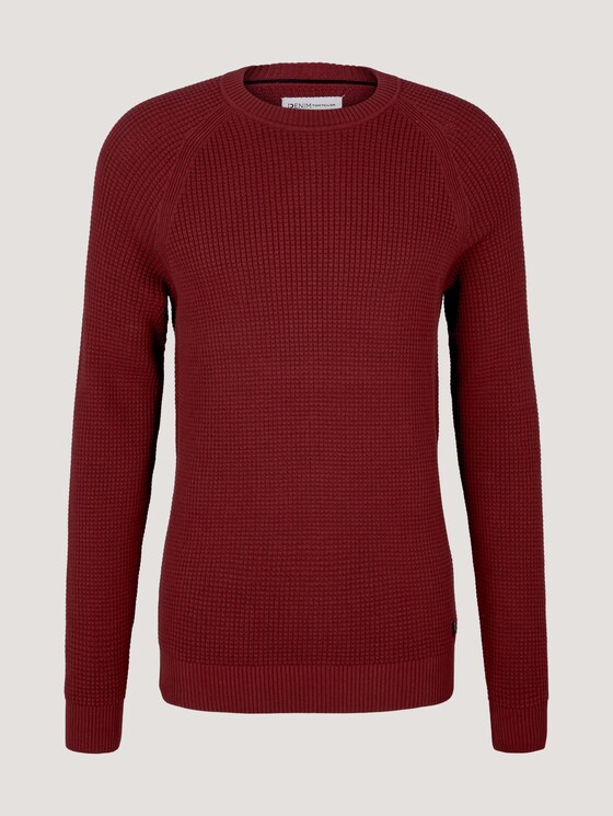 Strickpullover aus nachhaltiger Baumwolle - Männer - burned cordovan red Strickpullover aus nachhaltiger Baumwolle - Männer - burned cordovan red - 7 - TOM TAILOR Denim
