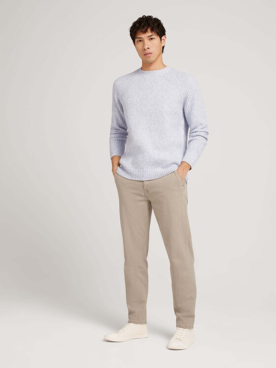 Gerippter Strickpullover - Männer - Light Stone Grey Melange Gerippter Strickpullover - Männer - Light Stone Grey Melange - 3 - TOM TAILOR Denim