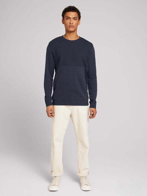 textured sweatshirt - Men - Blueish Grey textured sweatshirt - Men - Blueish Grey - 3 - TOM TAILOR Denim