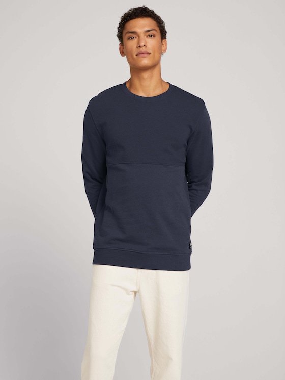 textured sweatshirt - Men - Blueish Grey textured sweatshirt - Men - Blueish Grey - 5 - TOM TAILOR Denim