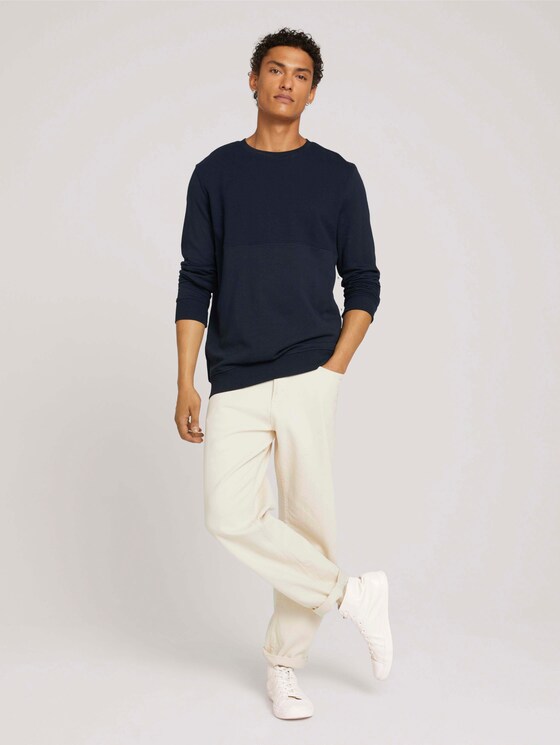 Sweatshirt mit Struktur - Männer - Sky Captain Blue Sweatshirt mit Struktur - Männer - Sky Captain Blue - 3 - TOM TAILOR Denim