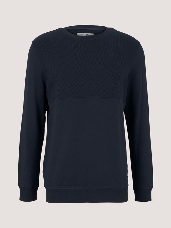 Sweatshirt mit Struktur - Männer - Sky Captain Blue Sweatshirt mit Struktur - Männer - Sky Captain Blue - 7 - TOM TAILOR Denim