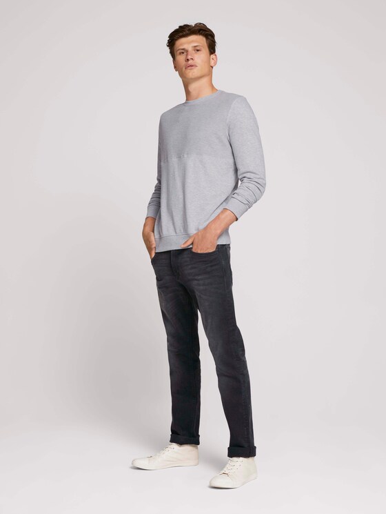 strukturiertes Sweatshirt - Männer - Light Stone Grey Melange strukturiertes Sweatshirt - Männer - Light Stone Grey Melange - 3 - TOM TAILOR Denim
