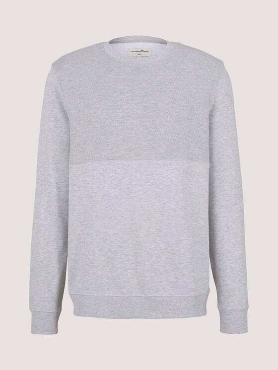 strukturiertes Sweatshirt - Männer - Light Stone Grey Melange strukturiertes Sweatshirt - Männer - Light Stone Grey Melange - 7 - TOM TAILOR Denim