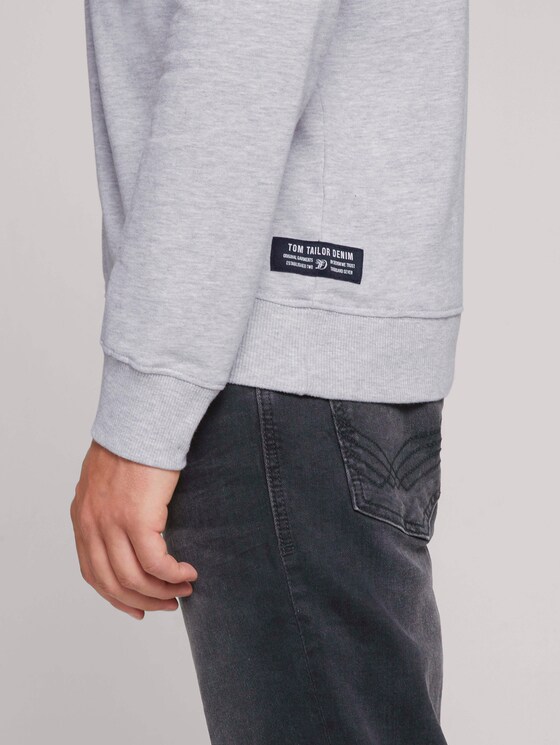 strukturiertes Sweatshirt - Männer - Light Stone Grey Melange strukturiertes Sweatshirt - Männer - Light Stone Grey Melange - 9 - TOM TAILOR Denim