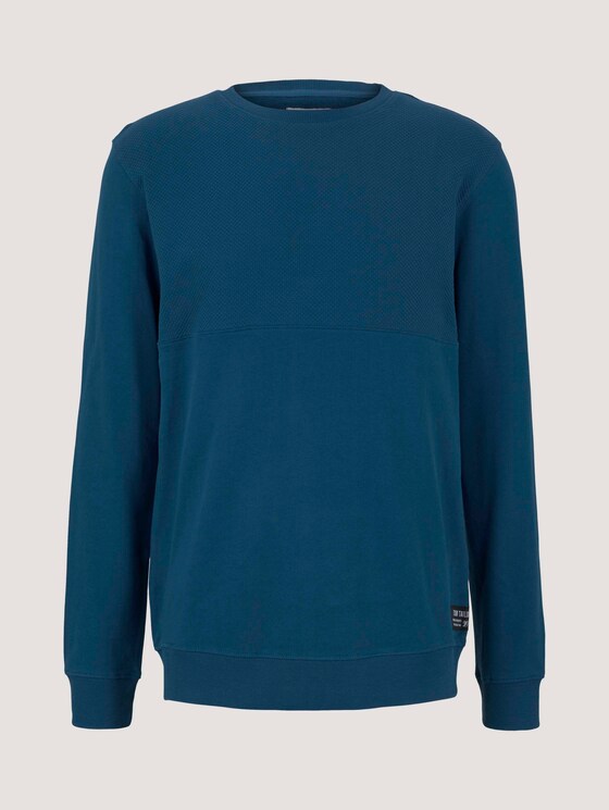 Sweatshirt mit Struktur - Männer - stormy petrol Sweatshirt mit Struktur - Männer - stormy petrol - 7 - TOM TAILOR Denim