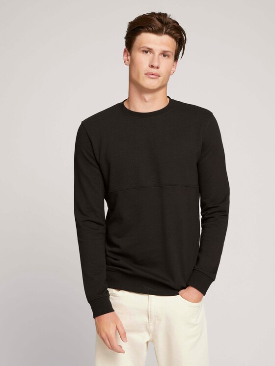 Sweatshirt mit Struktur - Männer - Black Sweatshirt mit Struktur - Männer - Black - 1 - TOM TAILOR Denim