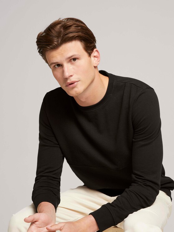Sweatshirt mit Struktur - Männer - Black Sweatshirt mit Struktur - Männer - Black - 5 - TOM TAILOR Denim