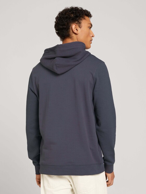 Hoodie mit Struktur - Männer - Blueish Grey Hoodie mit Struktur - Männer - Blueish Grey - 2 - TOM TAILOR Denim