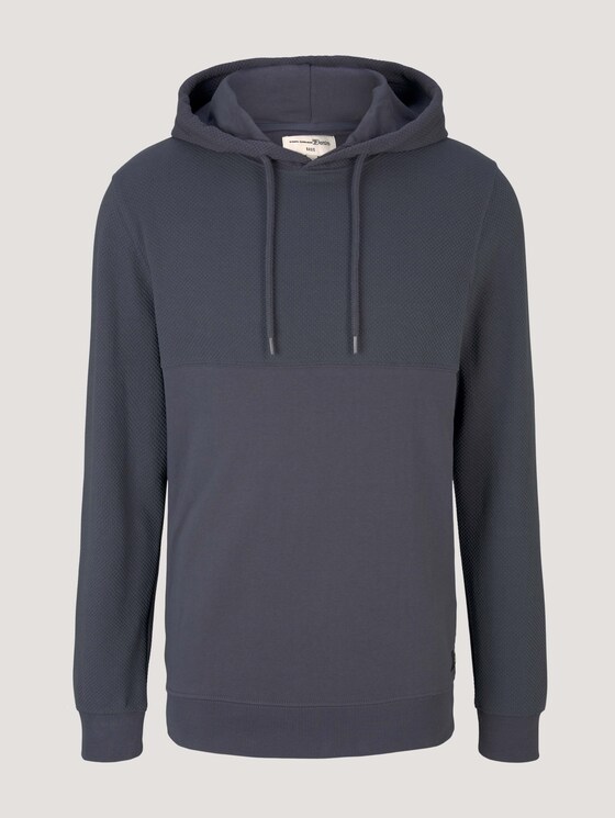 Hoodie mit Struktur - Männer - Blueish Grey Hoodie mit Struktur - Männer - Blueish Grey - 7 - TOM TAILOR Denim