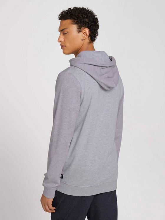 strukturierter Hoodie - Männer - Light Stone Grey Melange strukturierter Hoodie - Männer - Light Stone Grey Melange - 2 - TOM TAILOR Denim