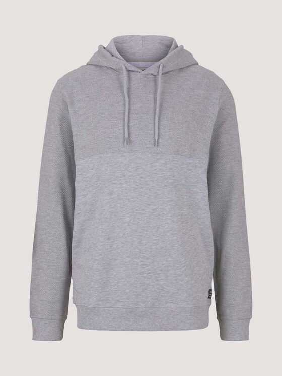 strukturierter Hoodie - Männer - Light Stone Grey Melange strukturierter Hoodie - Männer - Light Stone Grey Melange - 7 - TOM TAILOR Denim