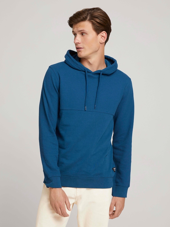 strukturierter Hoodie - Männer - stormy petrol strukturierter Hoodie - Männer - stormy petrol - 1 - TOM TAILOR Denim
