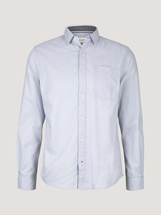 geruit overhemd - Mannen - cloudy blue white structure geruit overhemd - Mannen - cloudy blue white structure - 7 - TOM TAILOR