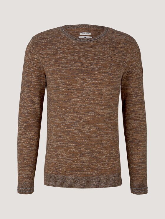 Pullover aus Bio-Baumwolle - Männer - cognac blue offwhite structure Pullover aus Bio-Baumwolle - Männer - cognac blue offwhite structure - 7 - TOM TAILOR