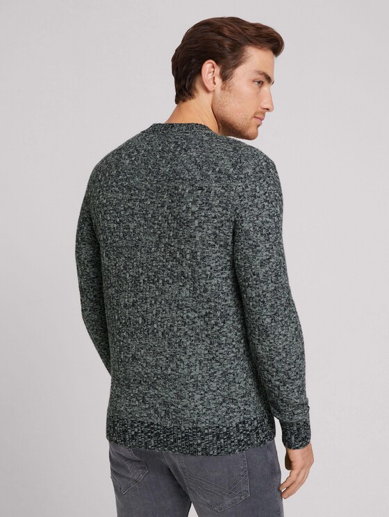 Strickpullover in Melange-Optik - Männer - ice blue off white structure Strickpullover in Melange-Optik - Männer - ice blue off white structure - 2 - TOM TAILOR