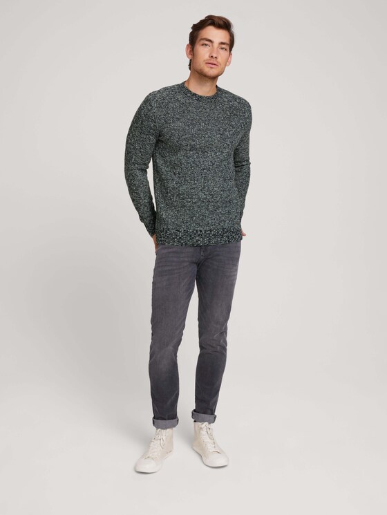 Strickpullover in Melange-Optik - Männer - ice blue off white structure Strickpullover in Melange-Optik - Männer - ice blue off white structure - 3 - TOM TAILOR