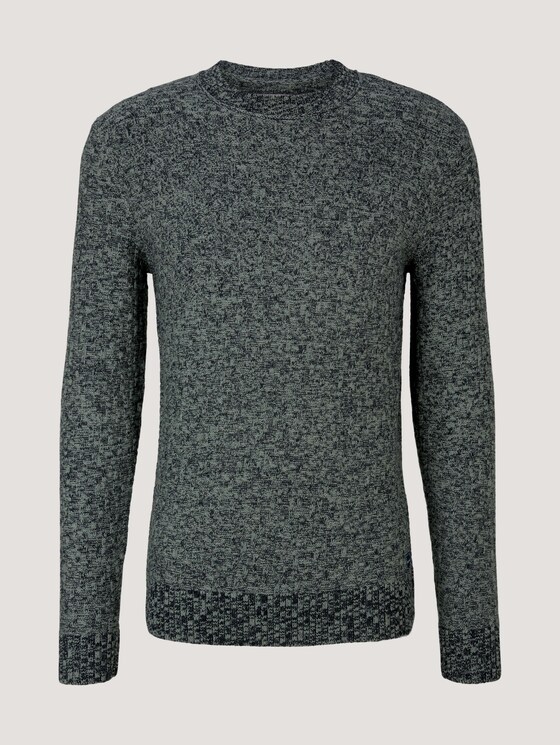 Strickpullover in Melange-Optik - Männer - ice blue off white structure Strickpullover in Melange-Optik - Männer - ice blue off white structure - 7 - TOM TAILOR